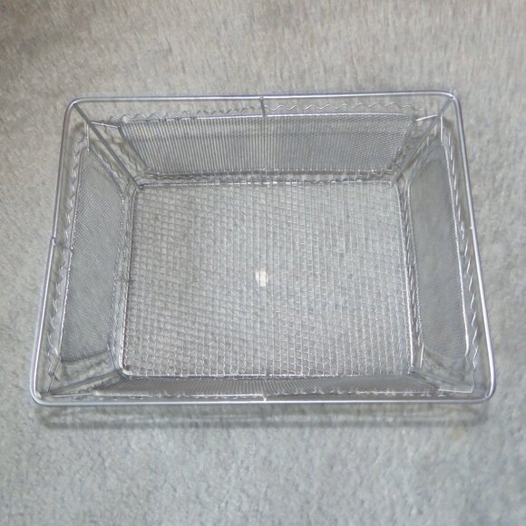 Silvertone Wire Mesh Decorative Rectangle Basket - Picture 9 of 16